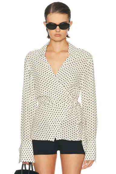 SIMONMILLER Anya Crepe Wrap Top | Thumbnail 1 SIMONMILLER Anya Crepe Wrap Top | Thumbnail 1
