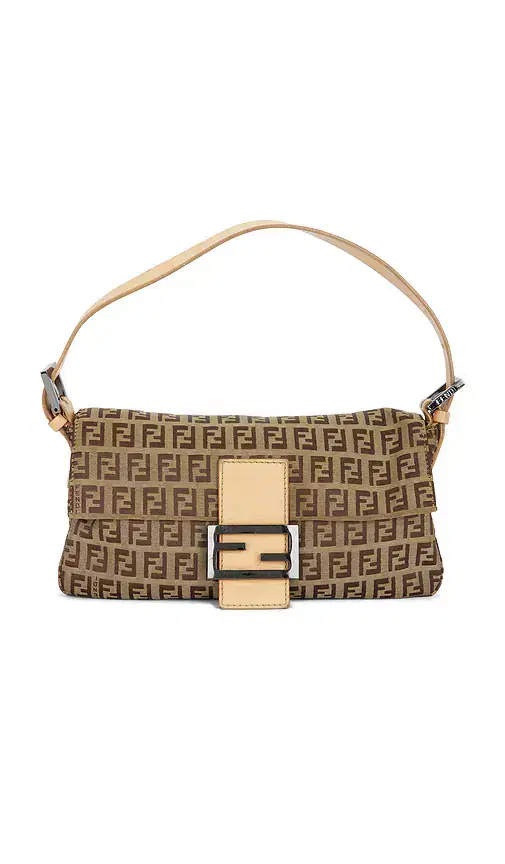 FWRD Renew Fendi Zucchino Baguette Shoulder Bag