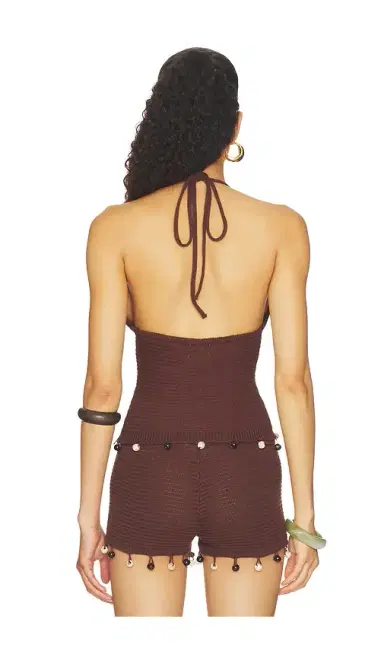 Runaway The Label Bailee Deep-v Halter Knit Top | Thumbnail 3