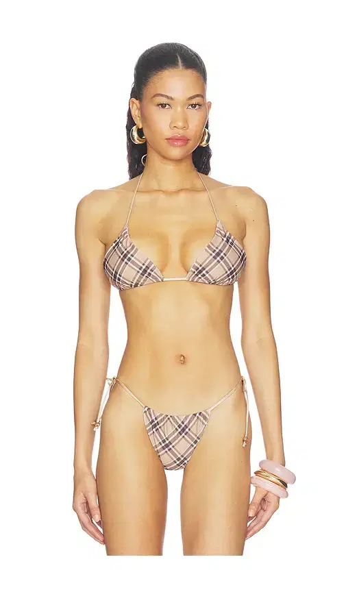 Tiger Mist Reversible Ave Bikini Top With Mesh Scarf