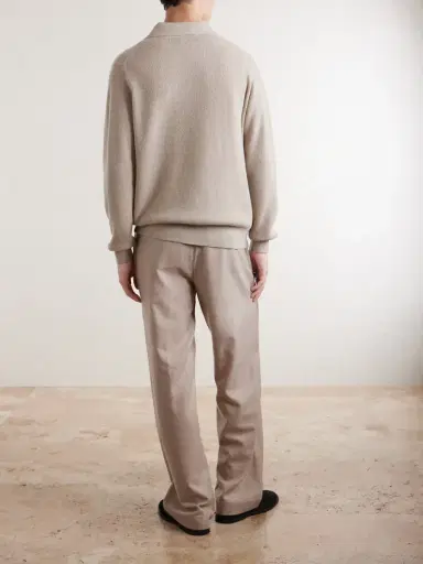 Lardini Knitted Wool and Cashmere-Blend Polo Shirt - Men | Thumbnail 4