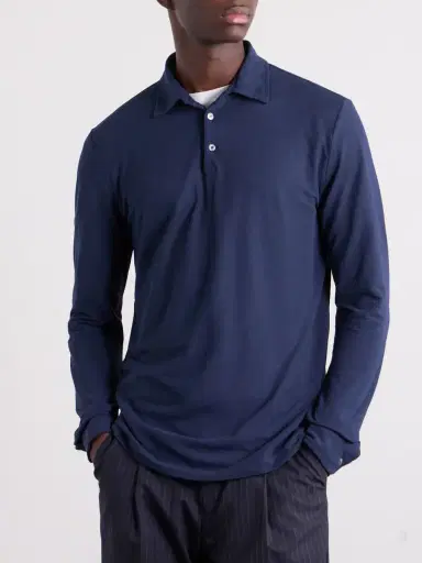 Slowear Zanone Slim-Fit IceCotton Piqué Polo Shirt - Men | Thumbnail 3