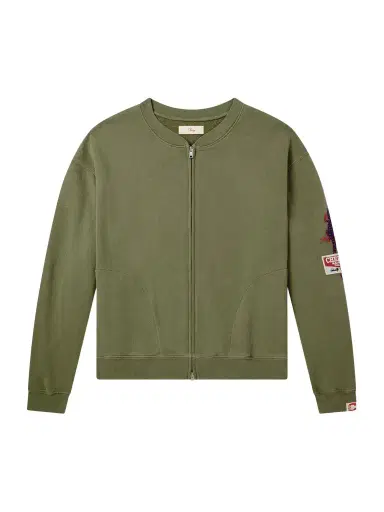 Cherry Los Angeles Logo-Embroidered Cotton-Jersey Zip-Up Sweatshirt - Men | Thumbnail 1 Cherry Los Angeles Logo-Embroidered Cotton-Jersey Zip-Up Sweatshirt - Men | Thumbnail 1