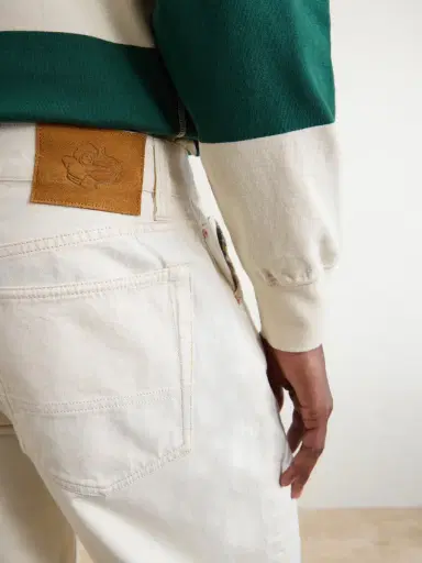Drake's Straight-Leg Leather-Trimmed Jeans - Men | Thumbnail 5