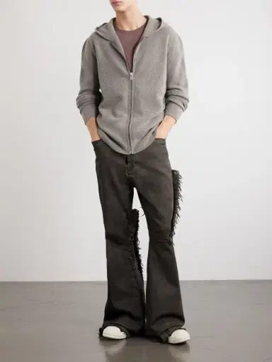 Rick Owens Cashmere-Blend Felt Zip-Up Hoodie - Men | Thumbnail 2