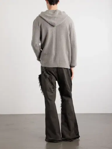 Rick Owens Cashmere-Blend Felt Zip-Up Hoodie - Men | Thumbnail 4