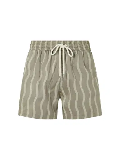 Frescobol Carioca Rio Linen Blend Cabana Wave -Print Swim Short - Men | Thumbnail 1 Frescobol Carioca Rio Linen Blend Cabana Wave -Print Swim Short - Men | Thumbnail 1