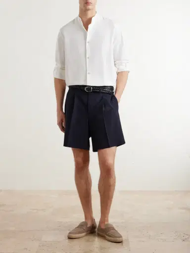 ELEVENTY Nehru Lyocell, Linen and Cotton-Blend Shirt - Men | Thumbnail 2
