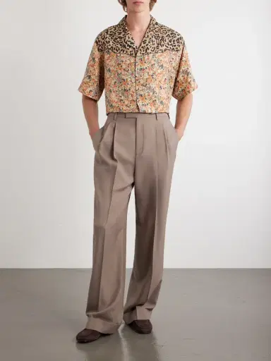Valentino Garavani Camp-Collar Printed Silk-Satin Shirt - Men | Thumbnail 2 Valentino Garavani Camp-Collar Printed Silk-Satin Shirt - Men | Thumbnail 2