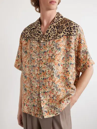 Valentino Garavani Camp-Collar Printed Silk-Satin Shirt - Men | Thumbnail 3 Valentino Garavani Camp-Collar Printed Silk-Satin Shirt - Men | Thumbnail 3