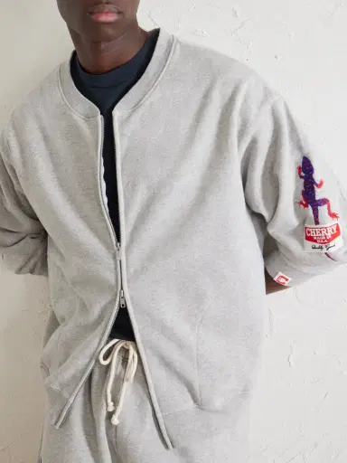 Cherry Los Angeles Logo-Embroidered Cotton-Jersey Zip-Up Sweatshirt - Men | Thumbnail 5 Cherry Los Angeles Logo-Embroidered Cotton-Jersey Zip-Up Sweatshirt - Men | Thumbnail 5