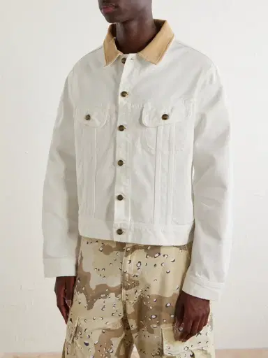 Cherry Los Angeles Corduroy-Trimmed Denim Jacket - Men | Thumbnail 3