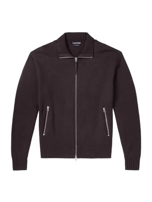 Tom Ford Leather-Trimmed Merino Wool Cardigan - Men