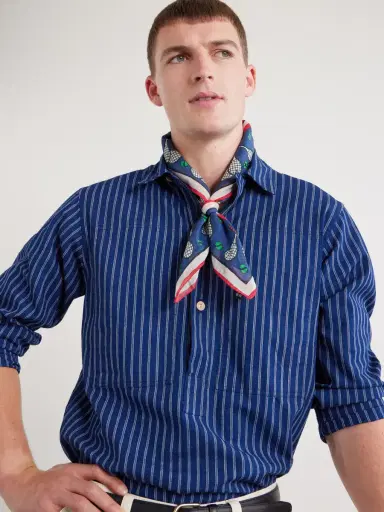 Drake's Printed Cotton and Silk-Blend Scarf - Men | Thumbnail 2