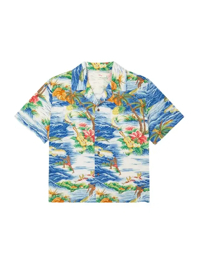 Cherry Los Angeles Camp-Collar Logo-Printed Poplin Shirt - Men