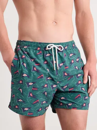 Drake's Straight-Leg Mid-Length Printed Swim Shorts - Men | Thumbnail 2 Drake's Straight-Leg Mid-Length Printed Swim Shorts - Men | Thumbnail 2