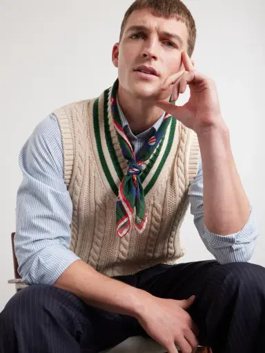 Drake's Printed Cotton and Silk-Blend Scarf - Men | Thumbnail 2