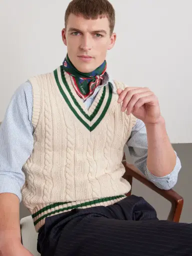 Drake's Printed Cotton and Silk-Blend Scarf - Men | Thumbnail 3