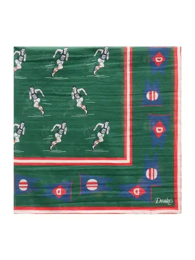 Drake's Printed Cotton and Silk-Blend Scarf - Men | Thumbnail 1