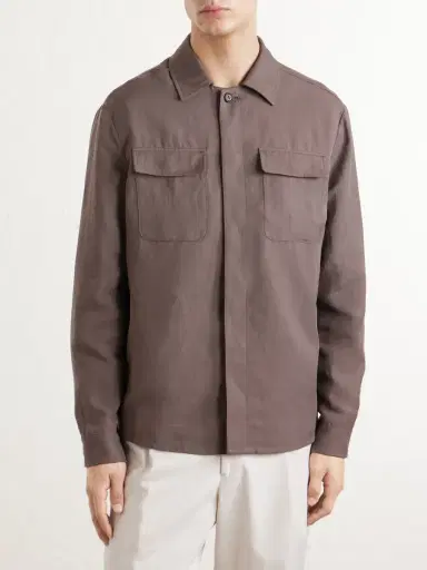 ELEVENTY Lyocell and Linen-Blend Shirt - Men | Thumbnail 3