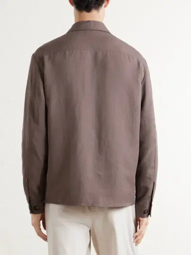 ELEVENTY Lyocell and Linen-Blend Shirt - Men | Thumbnail 4