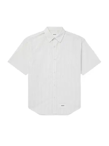 WTAPS Logo-Appliquéd Striped Poplin Shirt - Men | Thumbnail 1 WTAPS Logo-Appliquéd Striped Poplin Shirt - Men | Thumbnail 1
