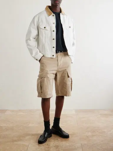 Cherry Los Angeles Wide-Leg Cargo Cotton Shorts - Men | Thumbnail 2