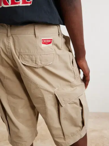 Cherry Los Angeles Wide-Leg Cargo Cotton Shorts - Men | Thumbnail 6
