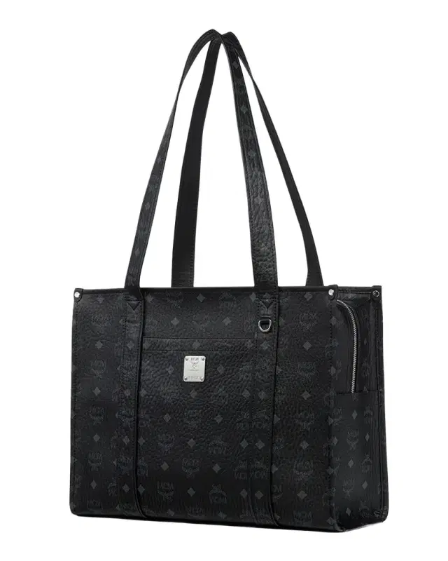 MCM Aren Visetos Canvas & Leather Large Tote Bag