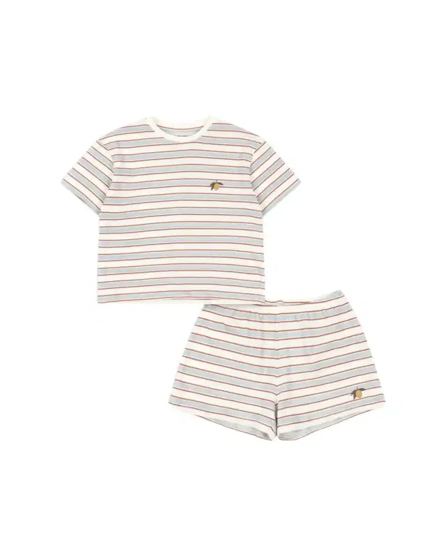 Boy's Famo Striped Cotton T-Shirt & Shorts Set, Size 12M-4