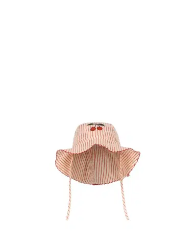 Konges Slojd Girl 's Ellie Striped Cherry Sun Hat, Size 0M-8 | Thumbnail 3