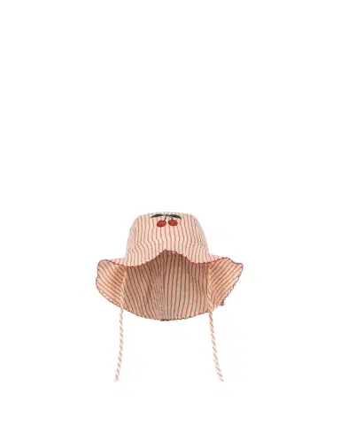 Konges Slojd Girl 's Ellie Striped Cherry Sun Hat, Size 0M-8 | Thumbnail 1