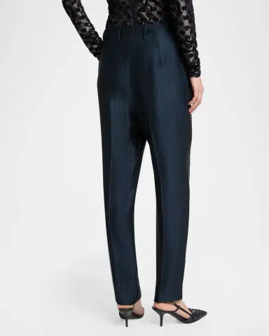 Giorgio Armani Metallic Pleated Straight-Leg Trousers | Thumbnail 3 Giorgio Armani Metallic Pleated Straight-Leg Trousers | Thumbnail 3