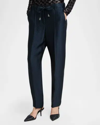 Giorgio Armani Metallic Pleated Straight-Leg Trousers | Thumbnail 4 Giorgio Armani Metallic Pleated Straight-Leg Trousers | Thumbnail 4