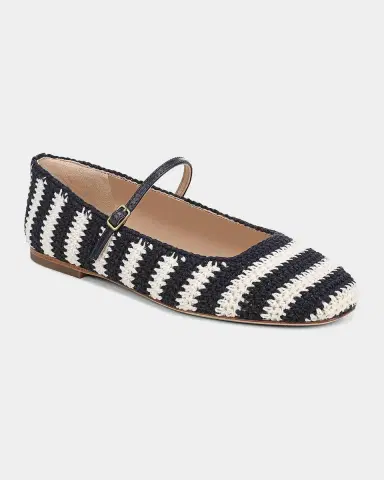 Veronica Beard Ellie Crochet Mary Jane Ballerina Flats | Thumbnail 6
