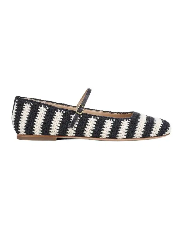 Ellie Crochet Mary Jane Ballerina Flats