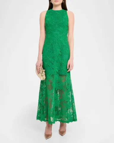 Lela Rose Lattice Floral Guipure Sleeveless Maxi Dress | Thumbnail 2 Lela Rose Lattice Floral Guipure Sleeveless Maxi Dress | Thumbnail 2