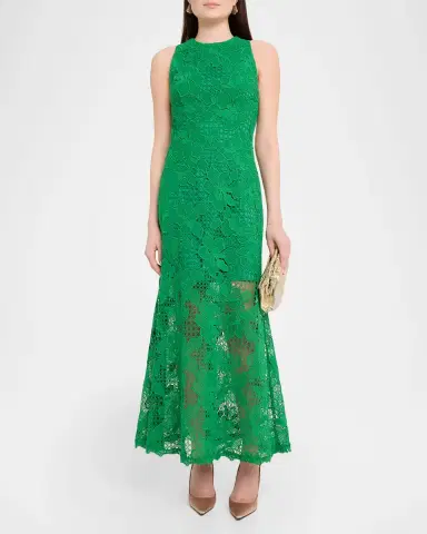 Lela Rose Lattice Floral Guipure Sleeveless Maxi Dress | Thumbnail 4 Lela Rose Lattice Floral Guipure Sleeveless Maxi Dress | Thumbnail 4