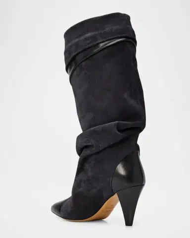 Isabel Marant Lezra Mixed Leather Scrunched Boots | Thumbnail 2 Isabel Marant Lezra Mixed Leather Scrunched Boots | Thumbnail 2