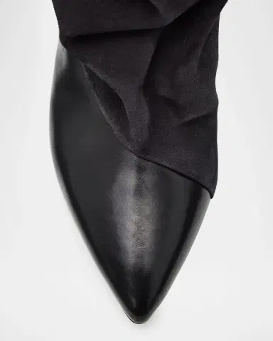 Isabel Marant Lezra Mixed Leather Scrunched Boots | Thumbnail 4 Isabel Marant Lezra Mixed Leather Scrunched Boots | Thumbnail 4