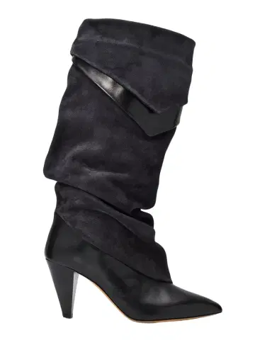 Isabel Marant Lezra Mixed Leather Scrunched Boots | Thumbnail 1 Isabel Marant Lezra Mixed Leather Scrunched Boots | Thumbnail 1