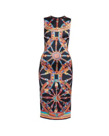 Dolce & Gabbana Sleeveless Carretto-Print Satin Midi Day Dress | Thumbnail 1 Dolce & Gabbana Sleeveless Carretto-Print Satin Midi Day Dress | Thumbnail 1