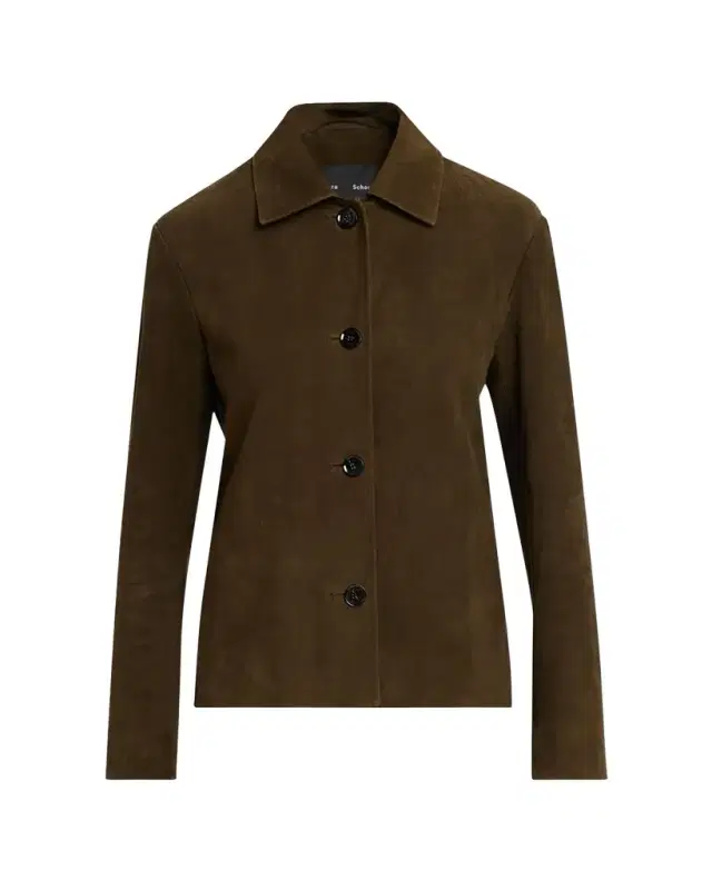 Proenza Schouler Irine Single-Breasted Suede Jacket