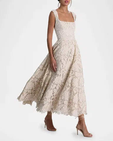 ALICE + OLIVIA Esma Floral Embroidered Maxi Dress | Thumbnail 6