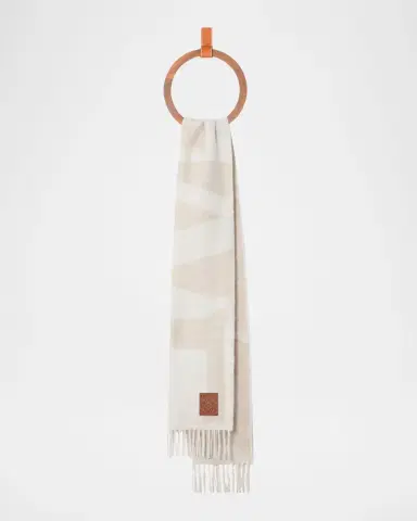 Loewe Logo Jacquard Cashmere Scarf | Thumbnail 2 Loewe Logo Jacquard Cashmere Scarf | Thumbnail 2