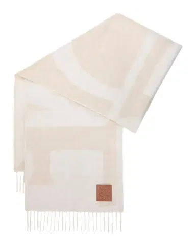 Loewe Logo Jacquard Cashmere Scarf | Thumbnail 1 Loewe Logo Jacquard Cashmere Scarf | Thumbnail 1