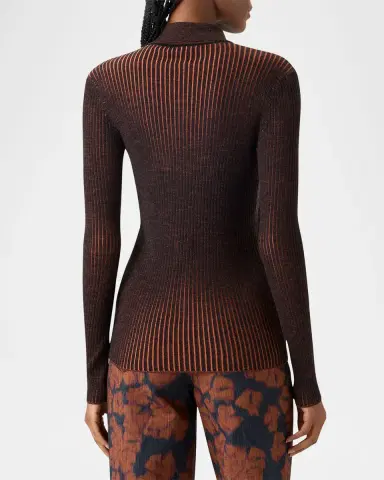 Akris punto Two-Tone Ribbed Merino Cardigan | Thumbnail 3 Akris punto Two-Tone Ribbed Merino Cardigan | Thumbnail 3