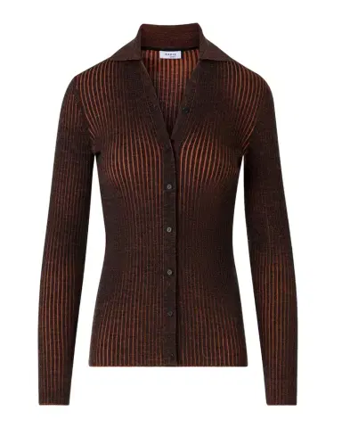 Akris punto Two-Tone Ribbed Merino Cardigan | Thumbnail 1 Akris punto Two-Tone Ribbed Merino Cardigan | Thumbnail 1