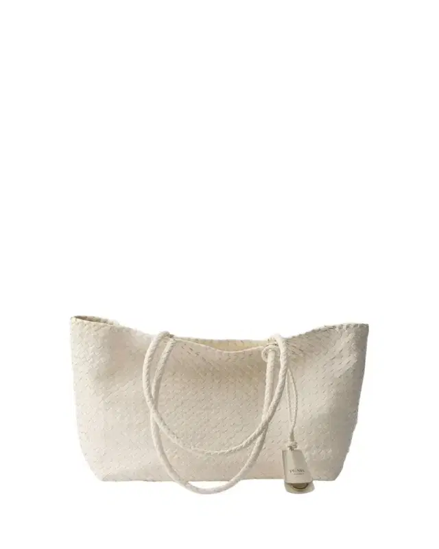 Prada Madras Woven Leather Tote Bag