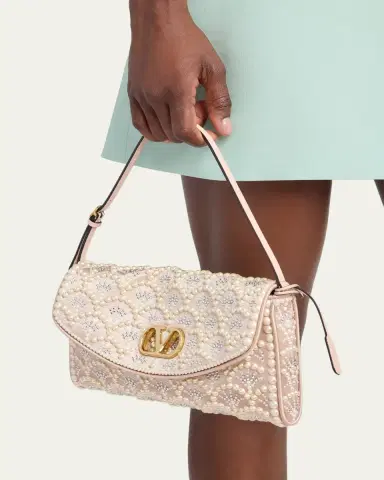 Valentino Garavani Devain Pearly-Embellished Satin Top-Handle Bag | Thumbnail 2 Valentino Garavani Devain Pearly-Embellished Satin Top-Handle Bag | Thumbnail 2